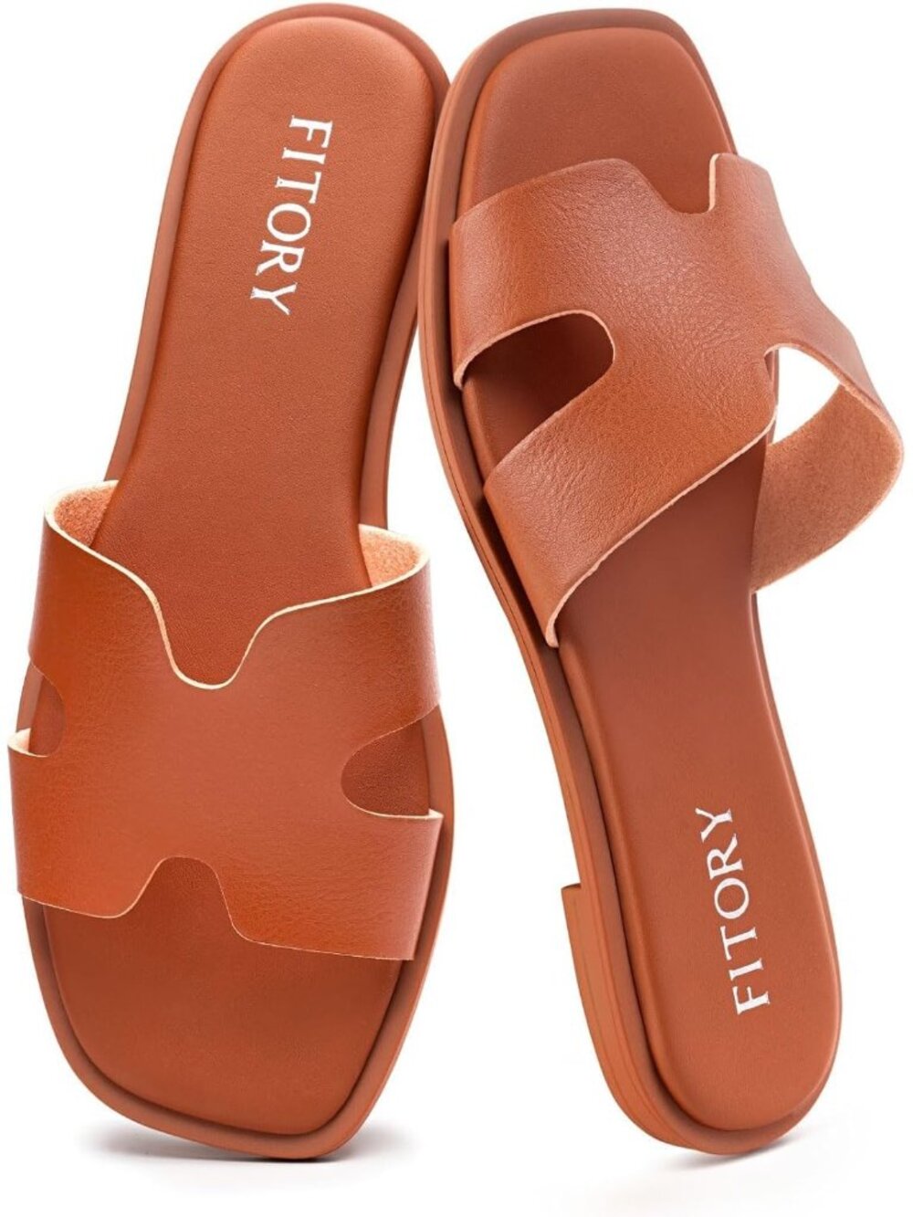 Women's Brown Open Toe Cushion Fashion Slide Slip On Imported Indoor Slippers